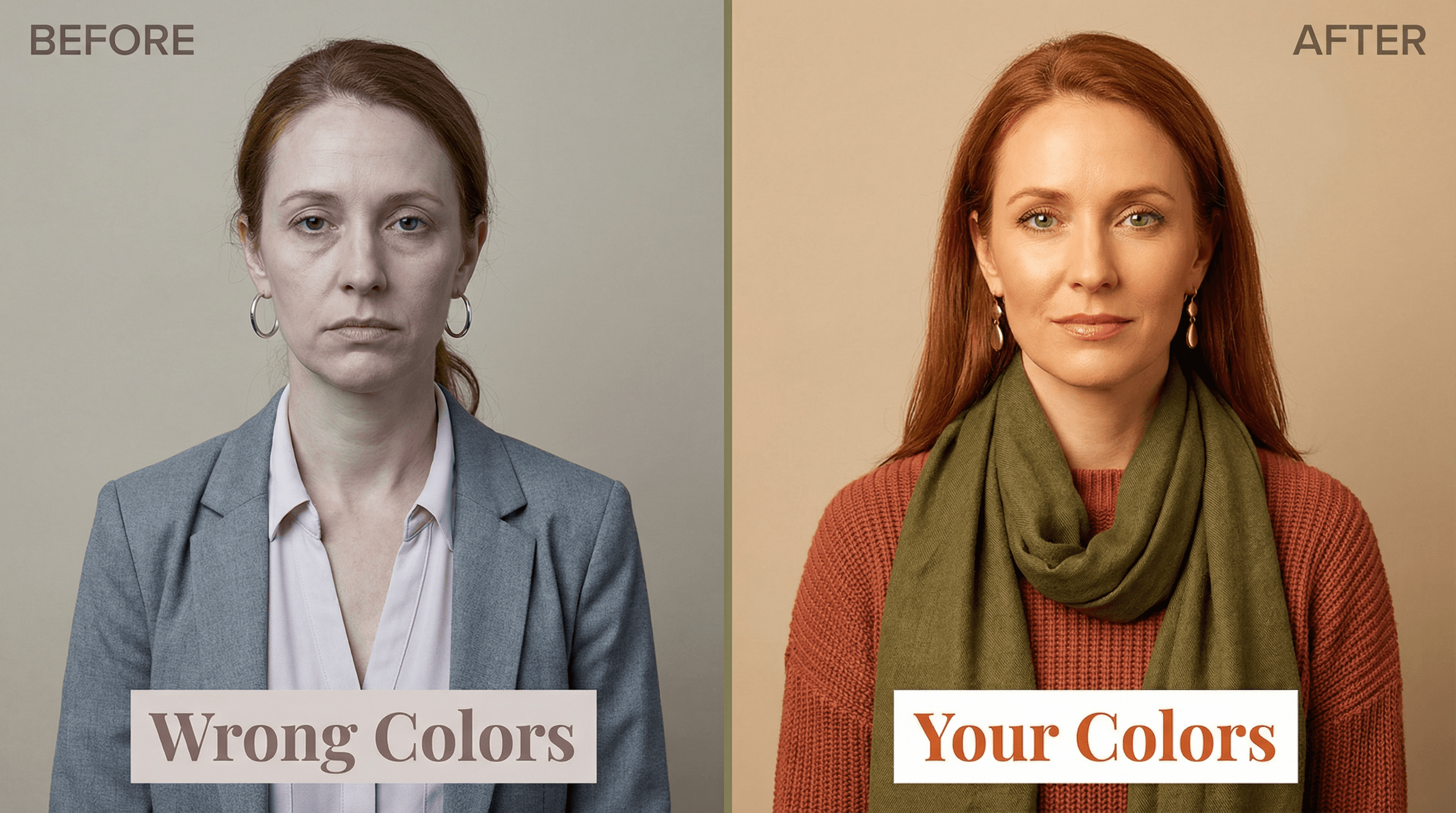 Autumn season color transformation showing before and after