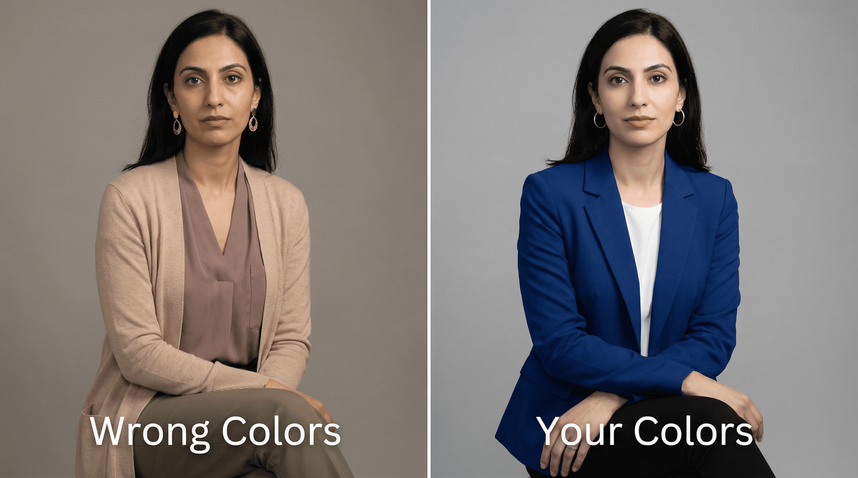 Winter season color transformation showing before and after
