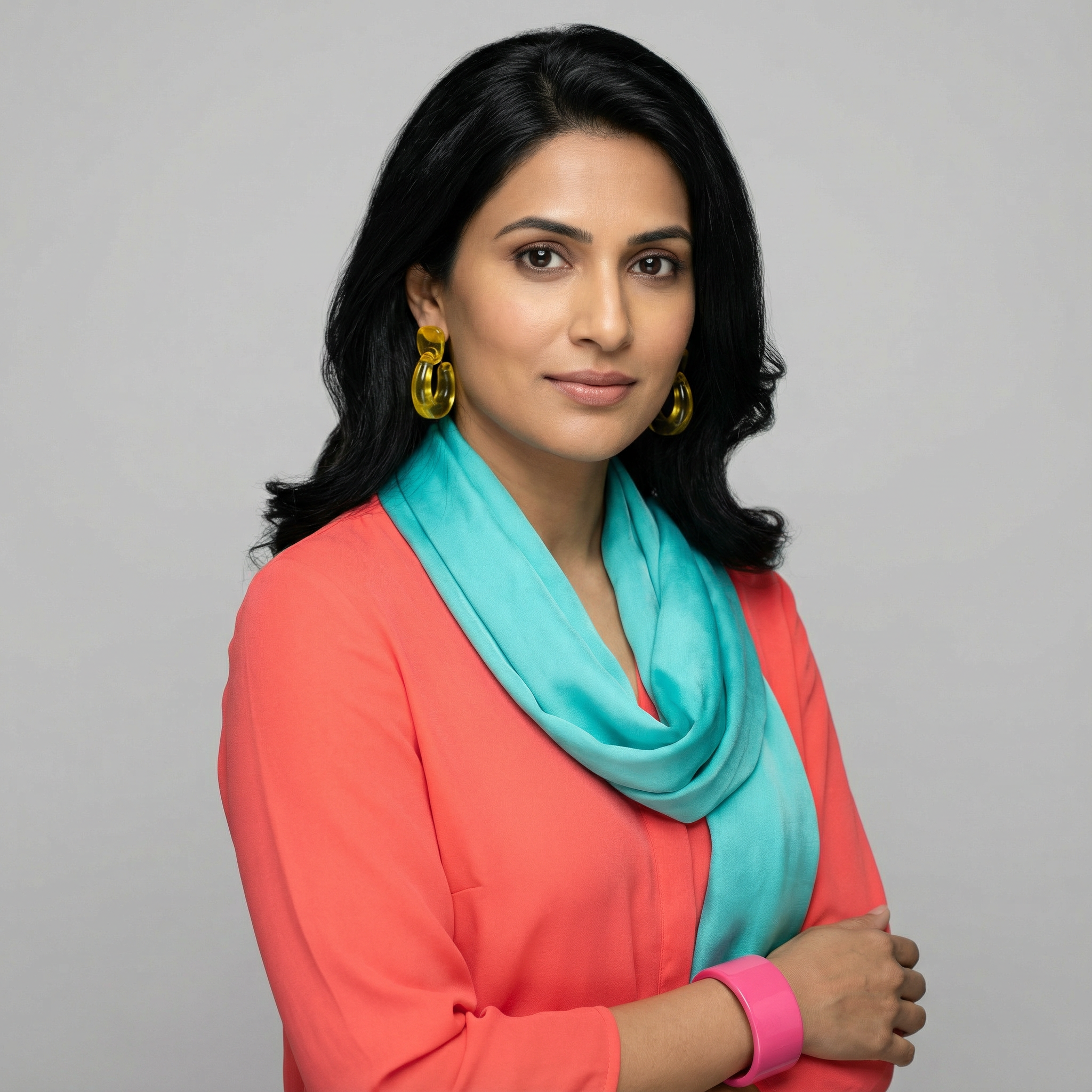 Clear Winter person in discordant Clear Spring colors