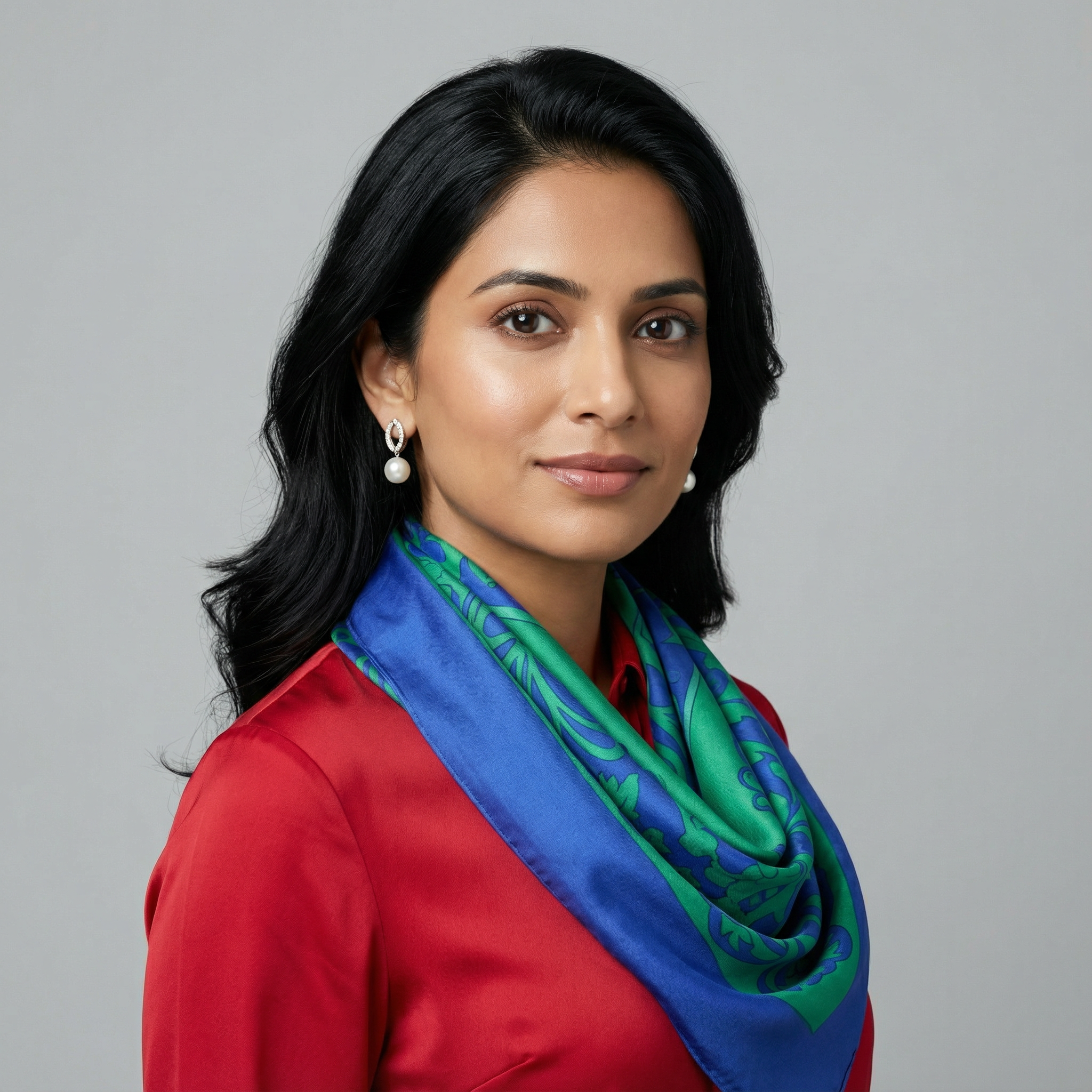 Clear Winter person in harmonious Clear Winter colors